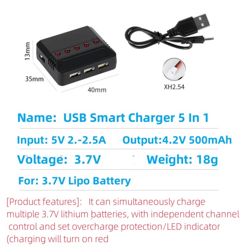 Syma X5HW X5HC X5C X5SW 3.7V 5 - Drone Battery Adapter recension och pris