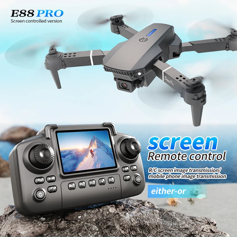 Professional E88 PRO Drone wit - Drone Controller Screen recension och pris